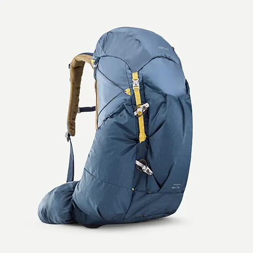 mochila de trekking ultraligera 50l10l forclaz mt900 azul